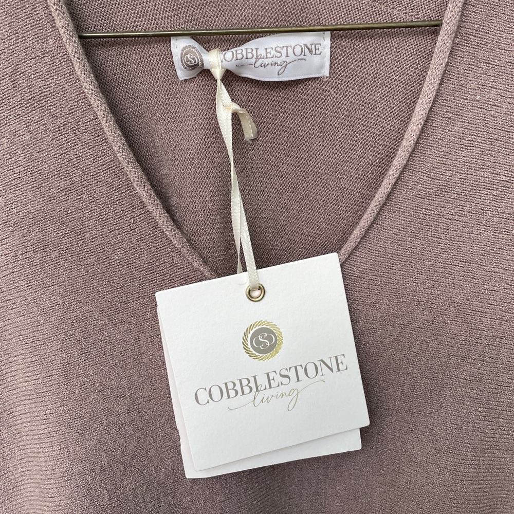 Cobblestone Living Tan Knit Sweater OS Women’s - Picture 3 of 8